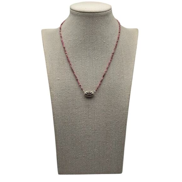 Kendra Scott Retired Pink Rhodonite Beaded Reversible Pendant Necklace Rare - Picture 5 of 8